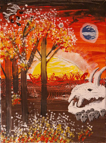 Cosmical Apocalypse acrylic surreal l.bertrand